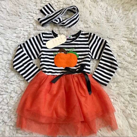 Other - Pumpkin Stripe Tutu Dress 🎃